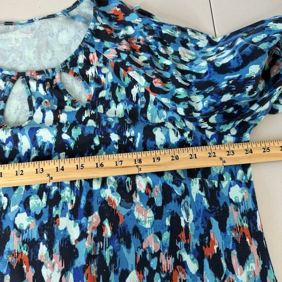 Soft Surroundings Brooke Maxi Dress Size 3X Blue Exotic Aqua Jersey - Picture 7 of 10